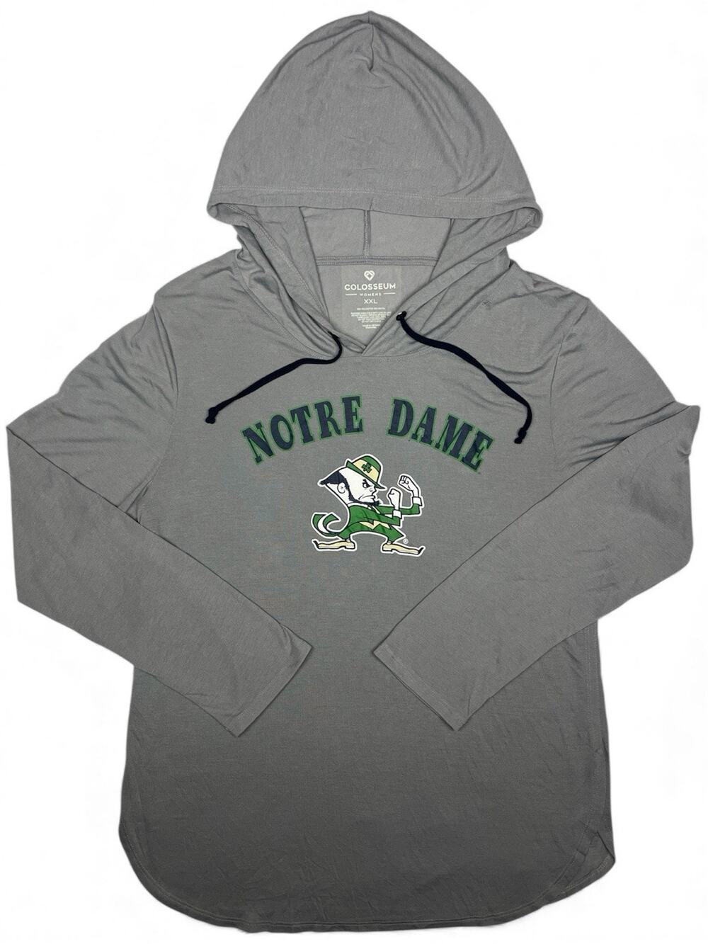 Grey Notre Dame Fighting Irish University Mascot colosseum Hoodie/Women’s XXL